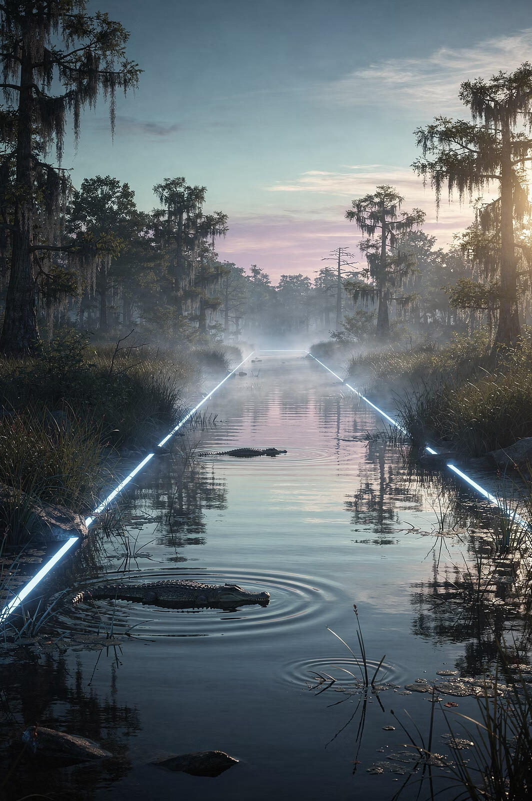 Florida canal at dusk